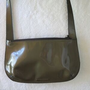 Furla Patent Leather Shoulder Bag Taupe
